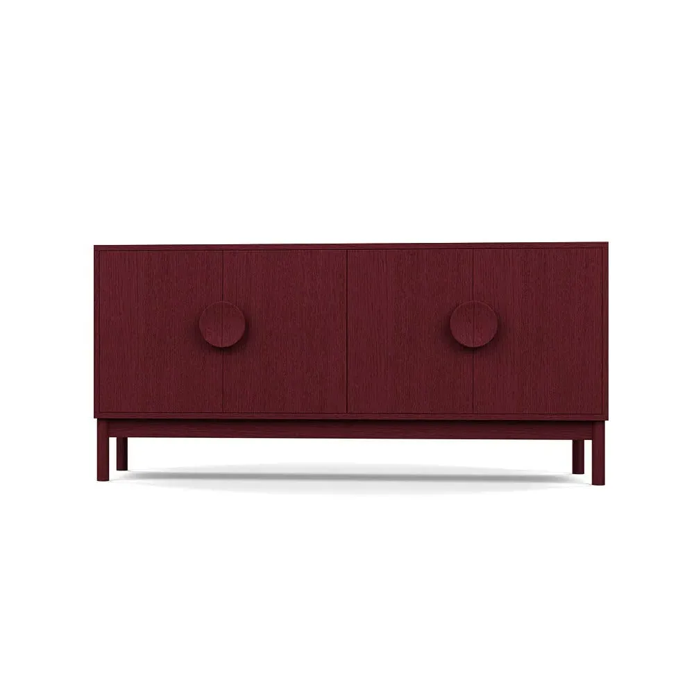 Sideboard with Red Doors - Multi, Walnut