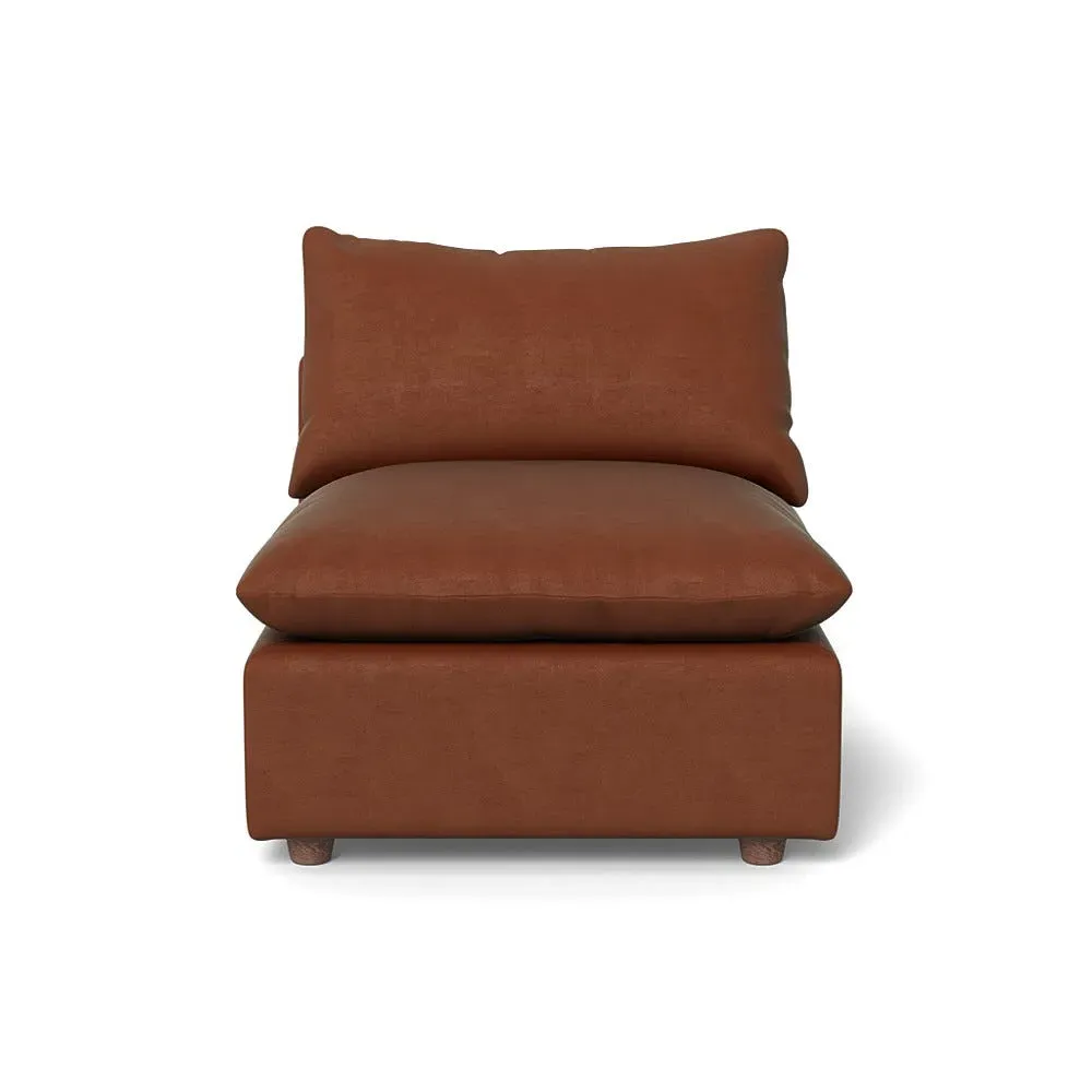 Single Armchair - Brown, Smart Luxe Velvet