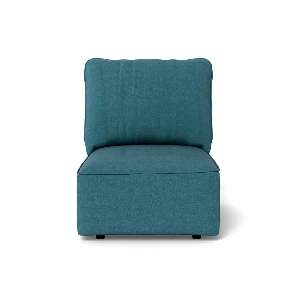 Single Armchair Unit - Blue, Brushed Cotton image