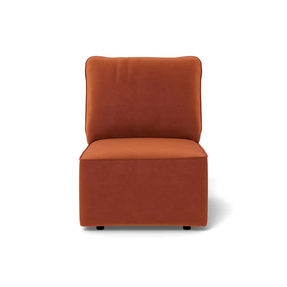 Single Armchair Unit - Brown, Cotton Velvet