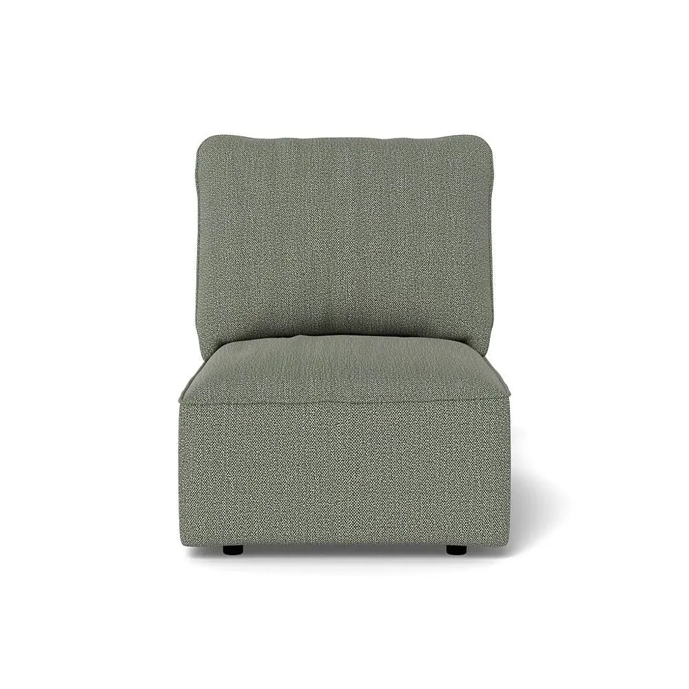 Single Armchair Unit - Grey, Boucle Tweed