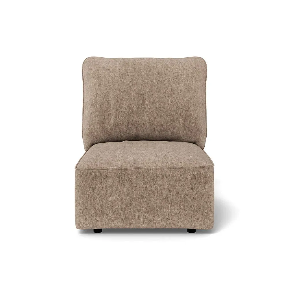 Single Armchair Unit - Natural, Boucle Velvet