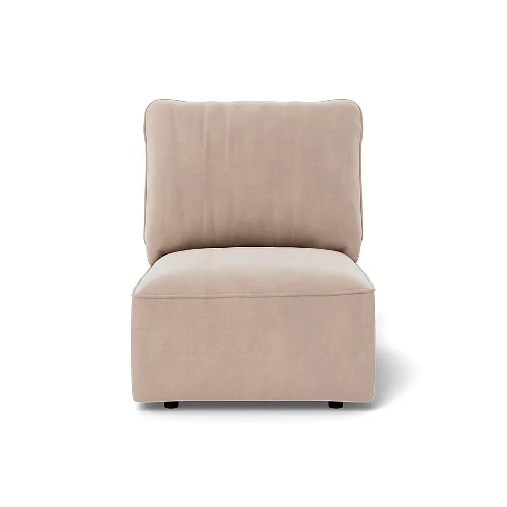 Single Armchair Unit - Natural, Smart Velvet