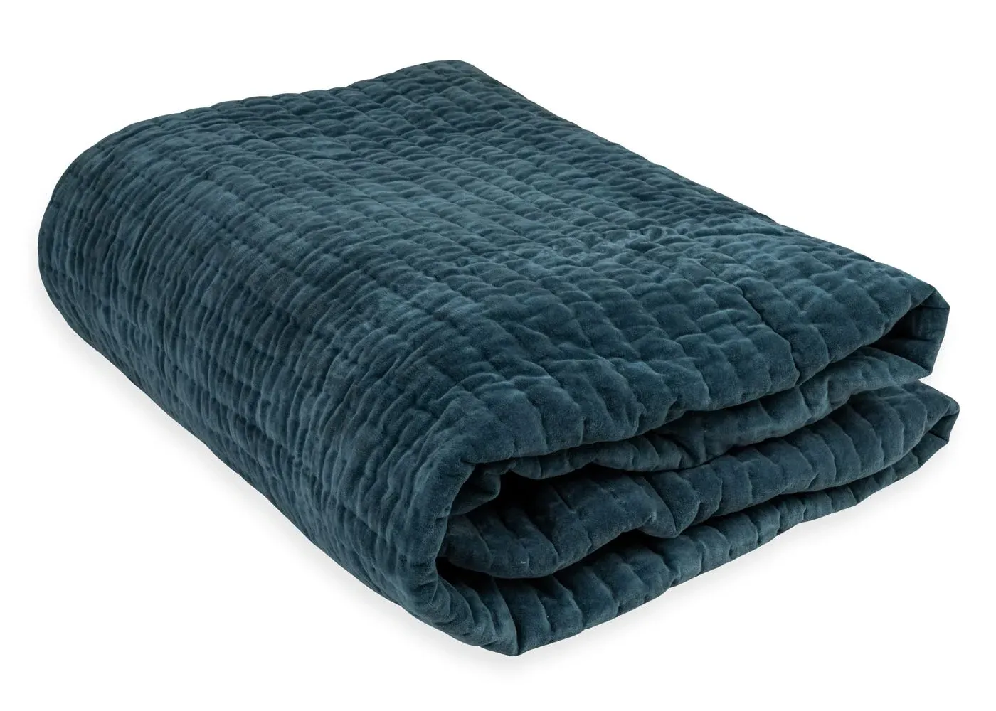 Single Kantha Bedspread - Steel Blue, Velvet image