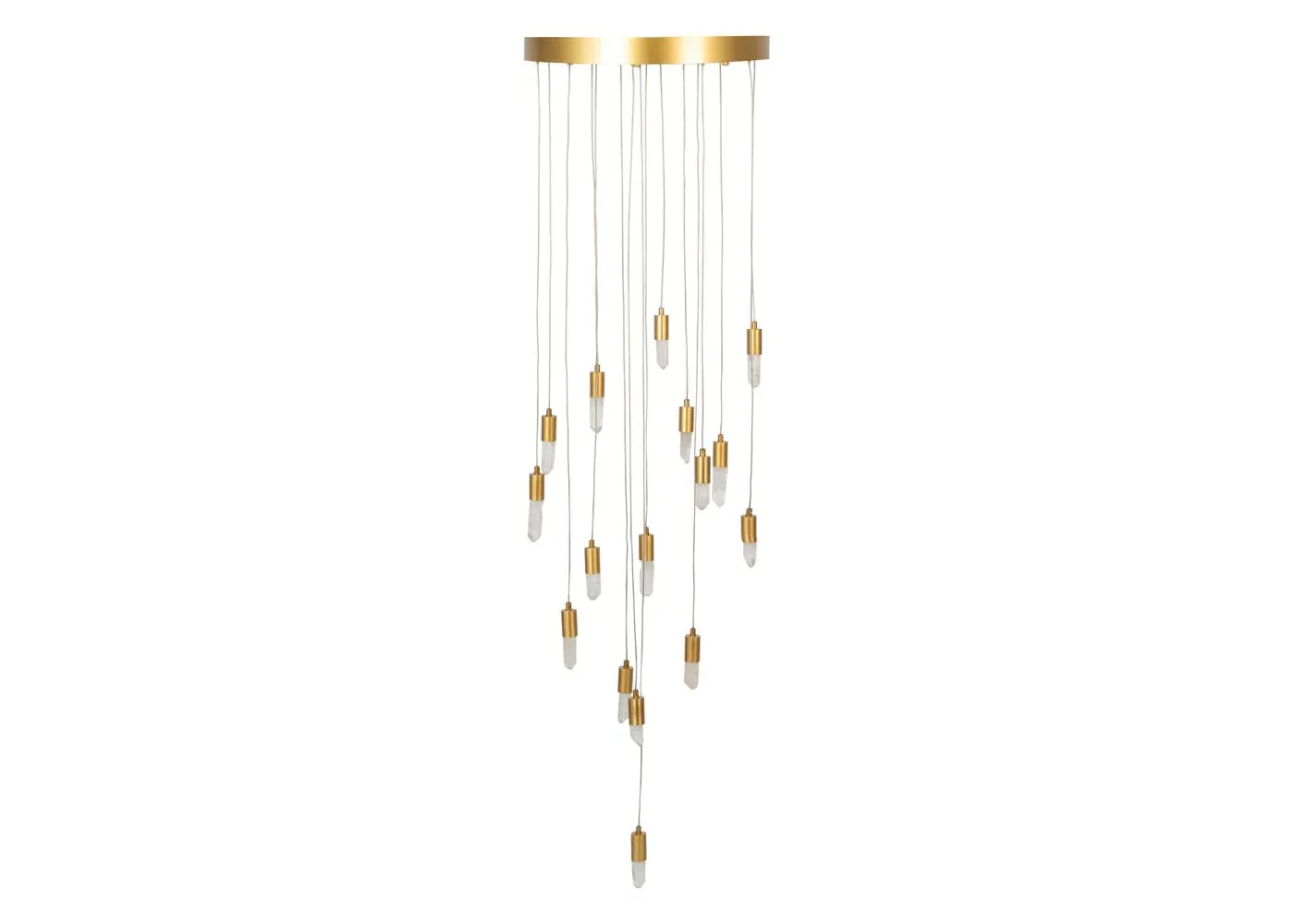 Small LED Chandelier Pendant - Gold, Crystal image