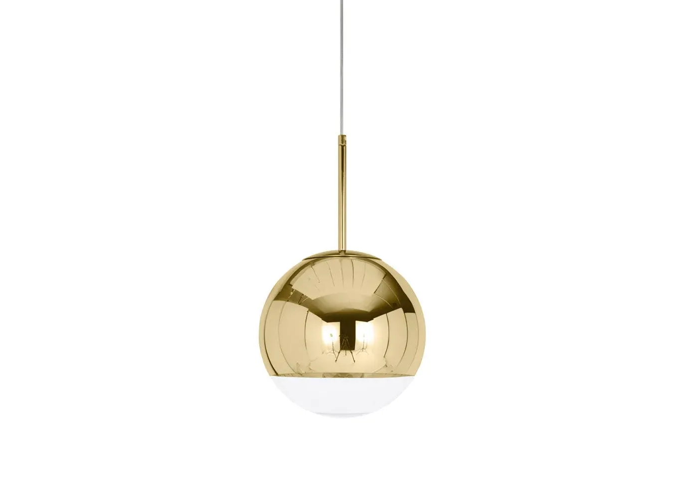 Small LED Pendant Light - Gold, Mirror Ball image