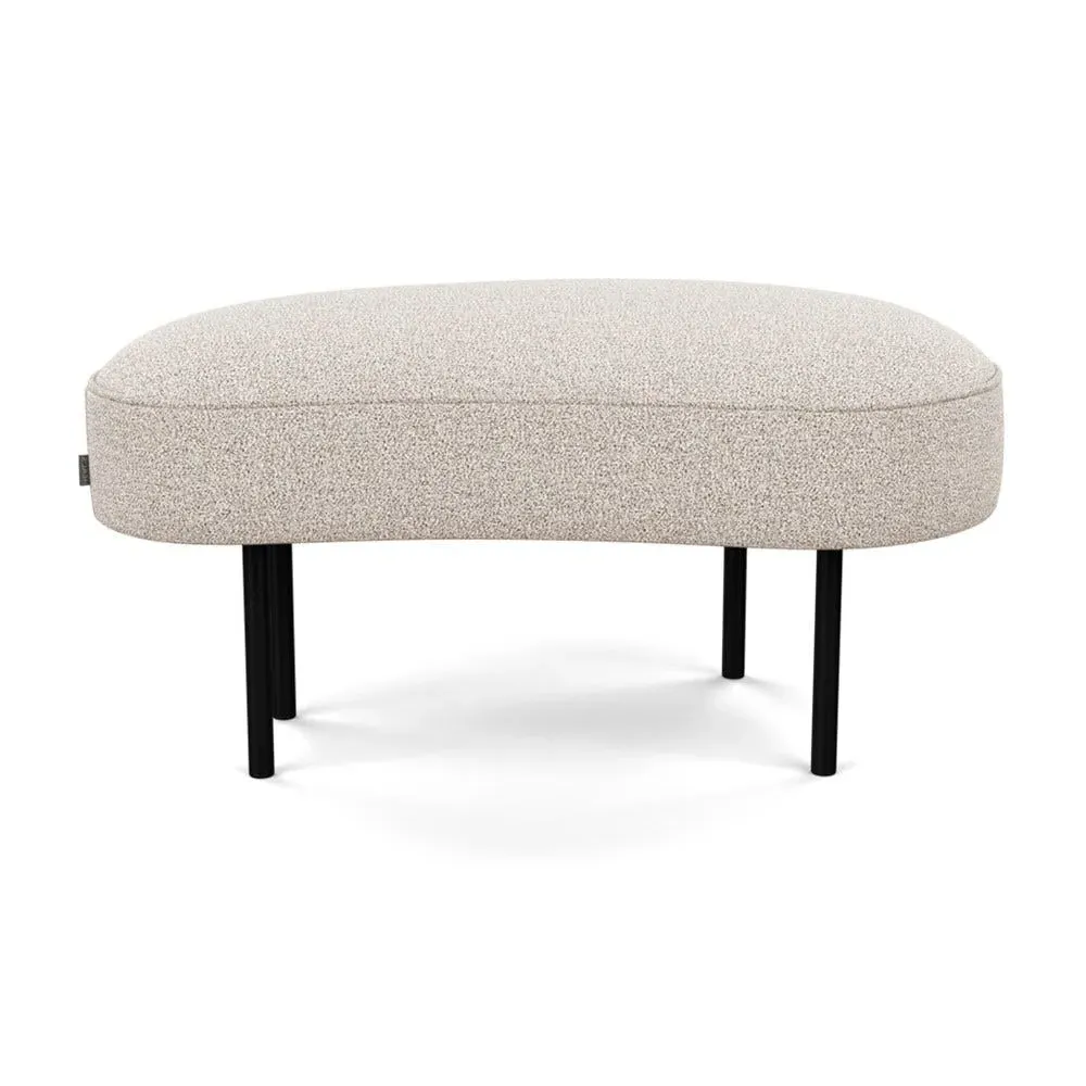 Small Ottoman with Black Feet - Cream, Boucle image