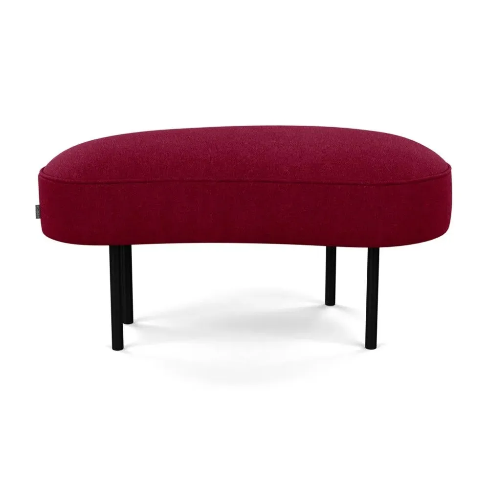 Small Ottoman with Black Feet - Red, Wool