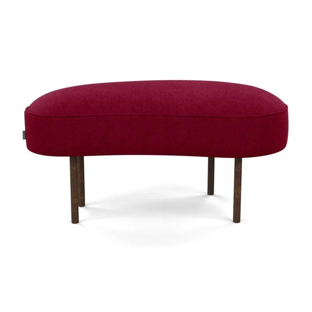 Small Ottoman with Bronze Feet - Red, Wool