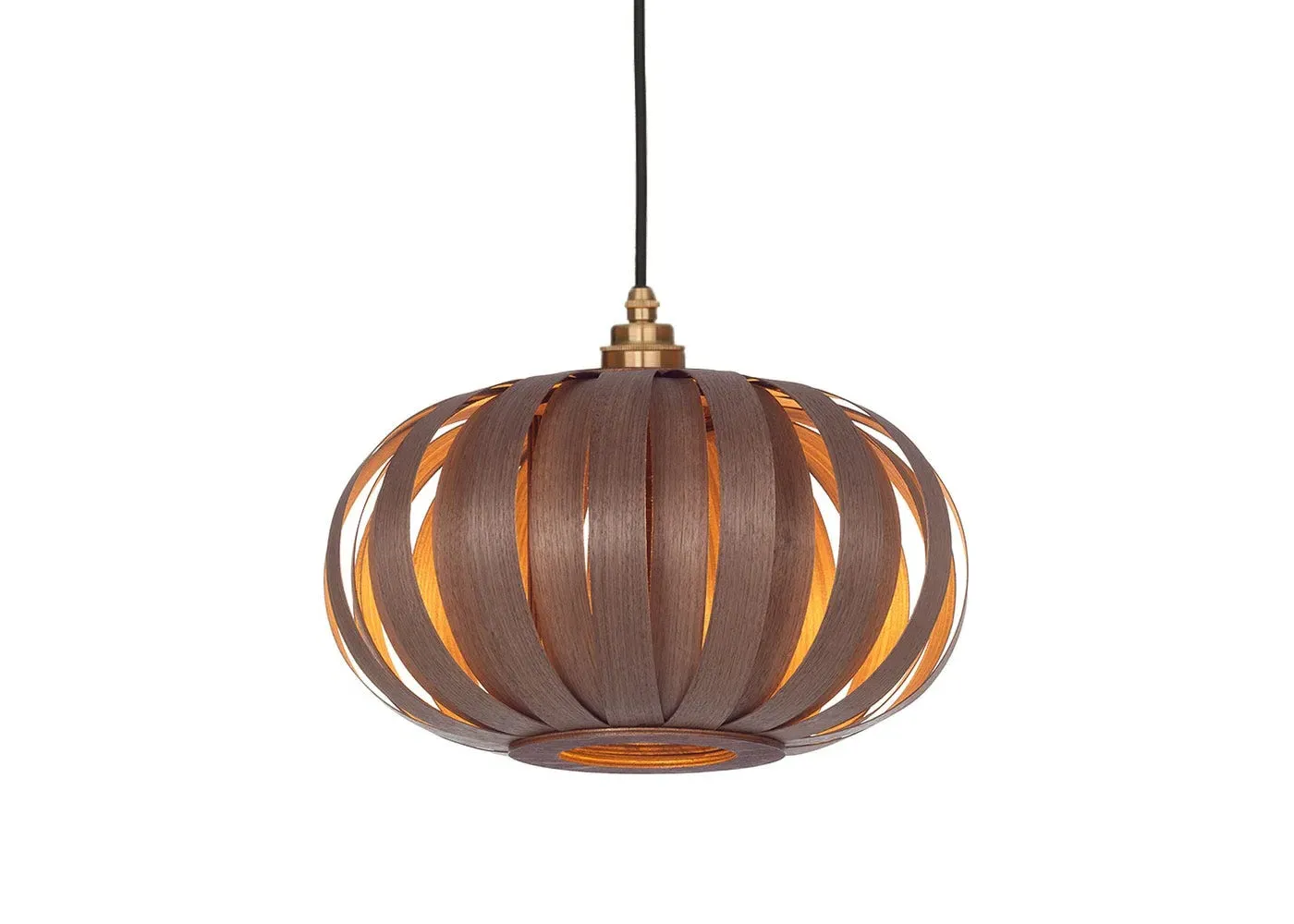 Small Pendant Light Handwoven - Walnut