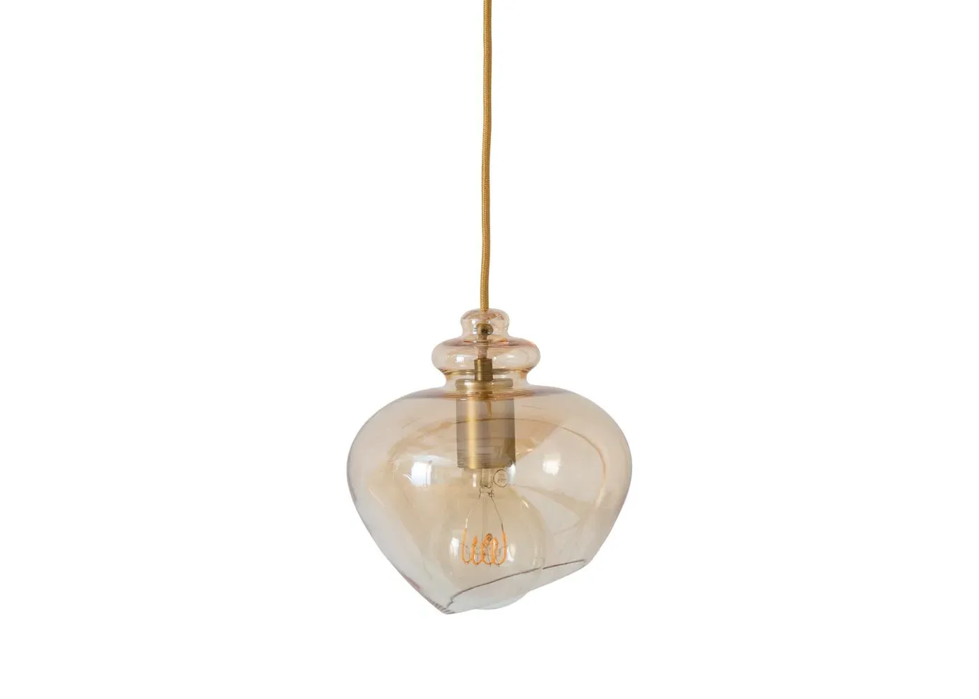 Small Pendant Light with Optic Mould - Gold, Glass image