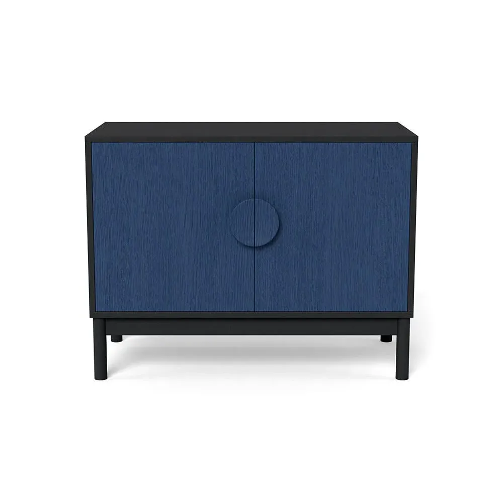 Small Sideboard with Blue Doors - Black