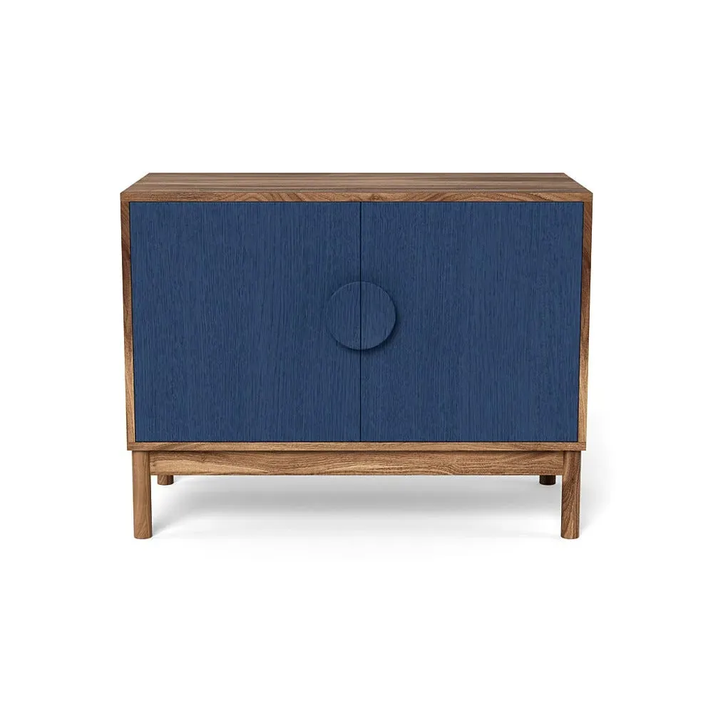 Small Sideboard with Blue Doors - Walnut