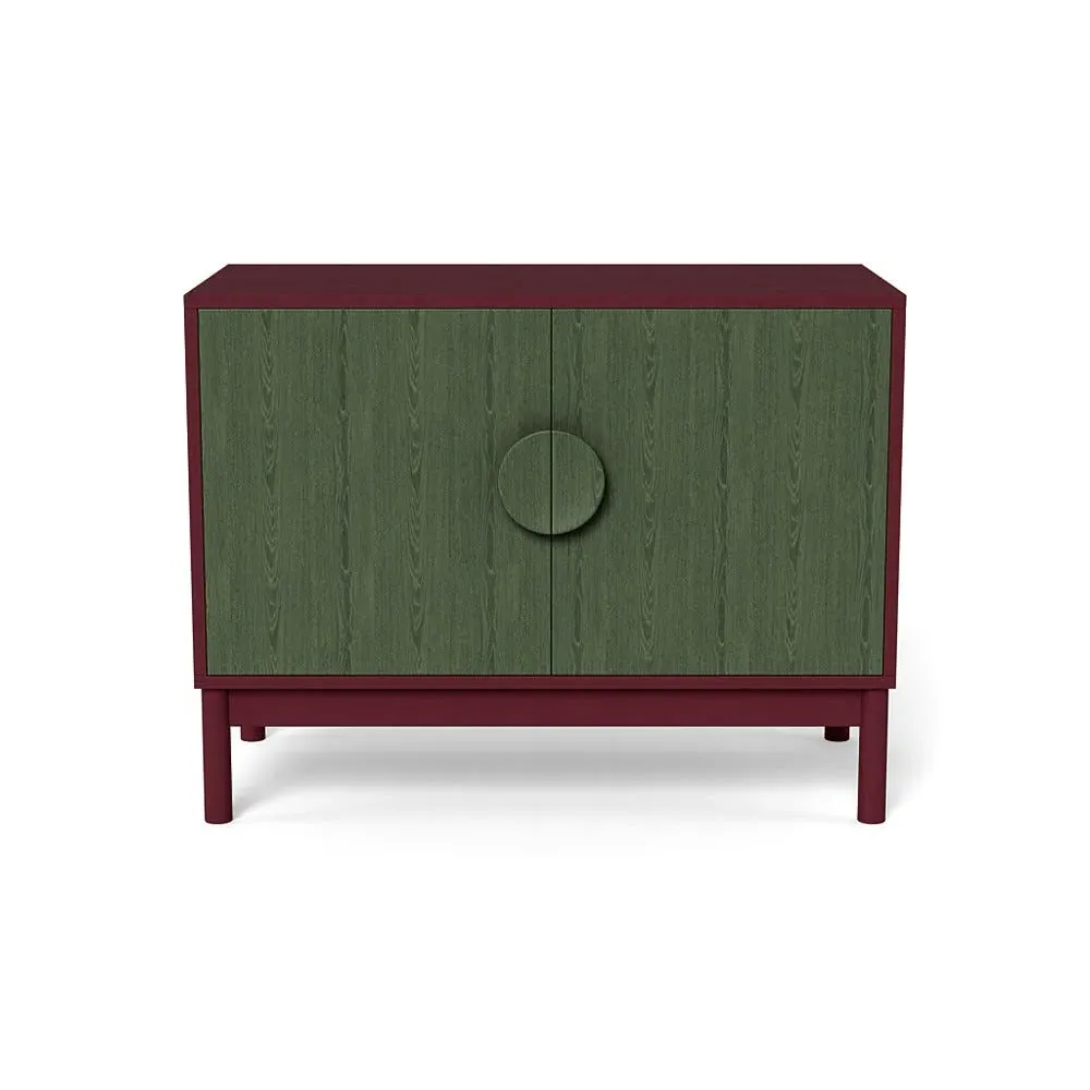 Small Sideboard with Green Doors - Red Stain
