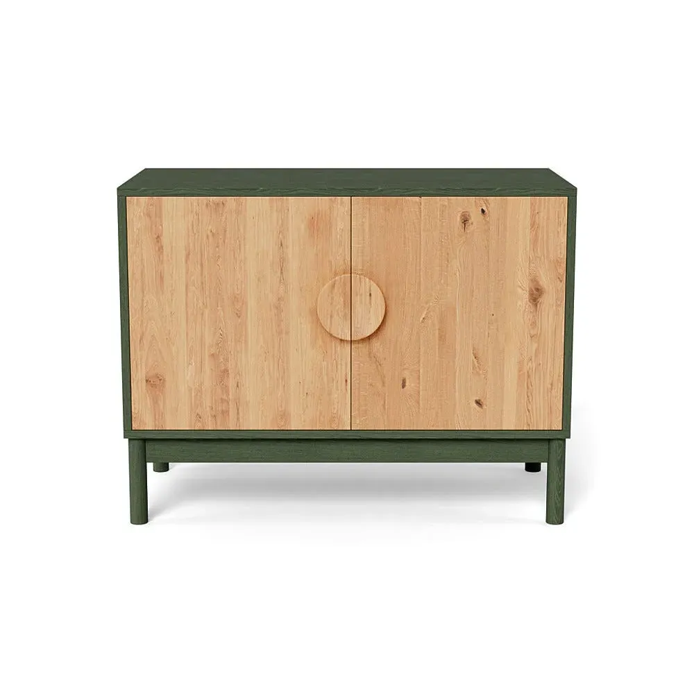 Small Sideboard with Oak Doors - Green