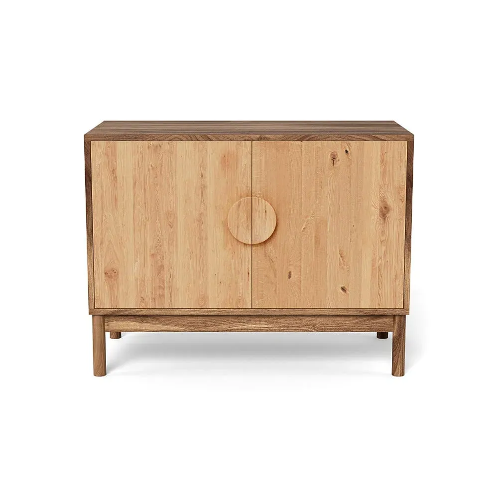Small Sideboard with Oak Doors - Walnut