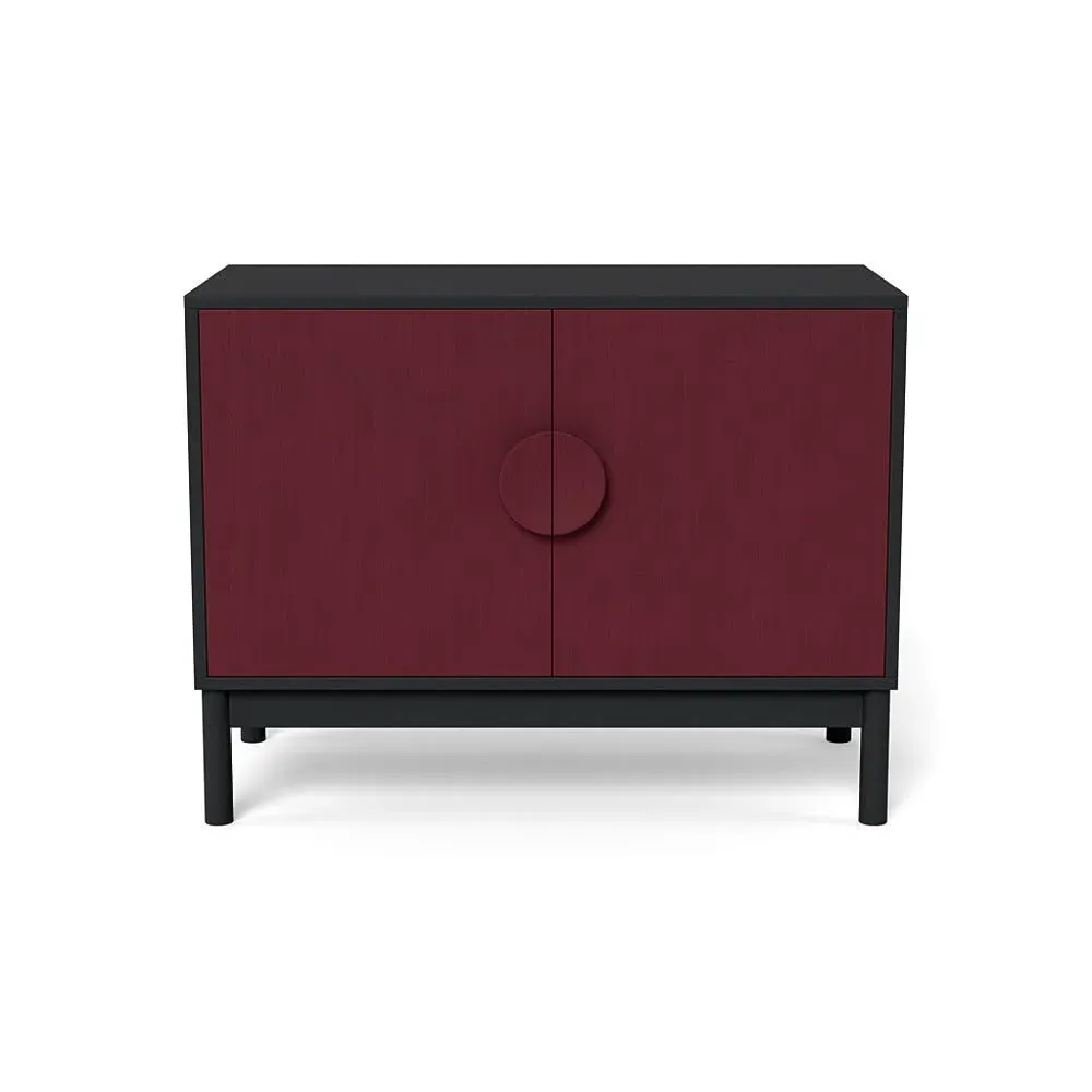 Small Sideboard with Red Doors - Black