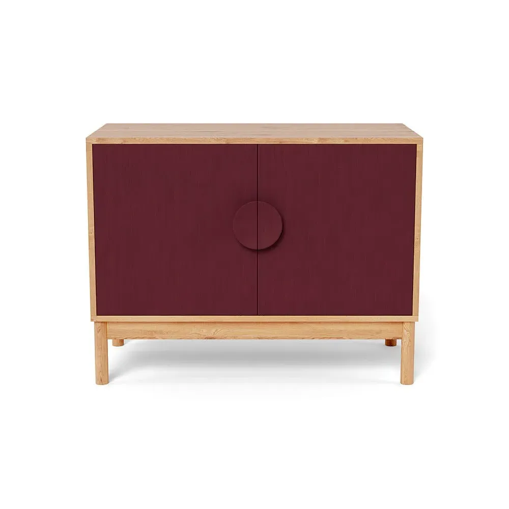 Small Sideboard with Red Doors - Oak