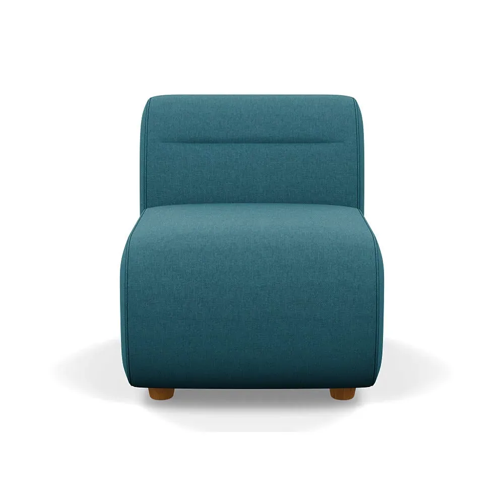 Small Single Sofa Module - Blue, Brushed Cotton image