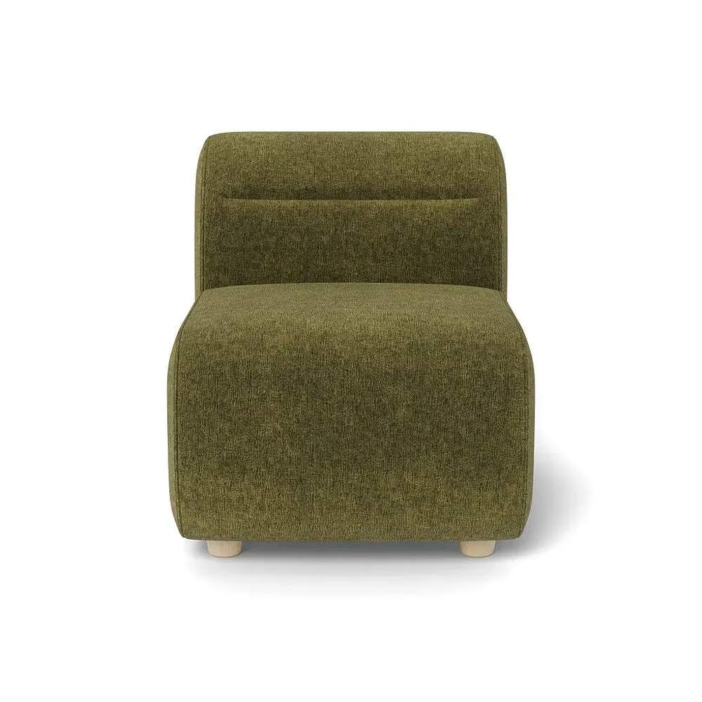 Small Single Sofa Module - Green, Boucle Velvet
