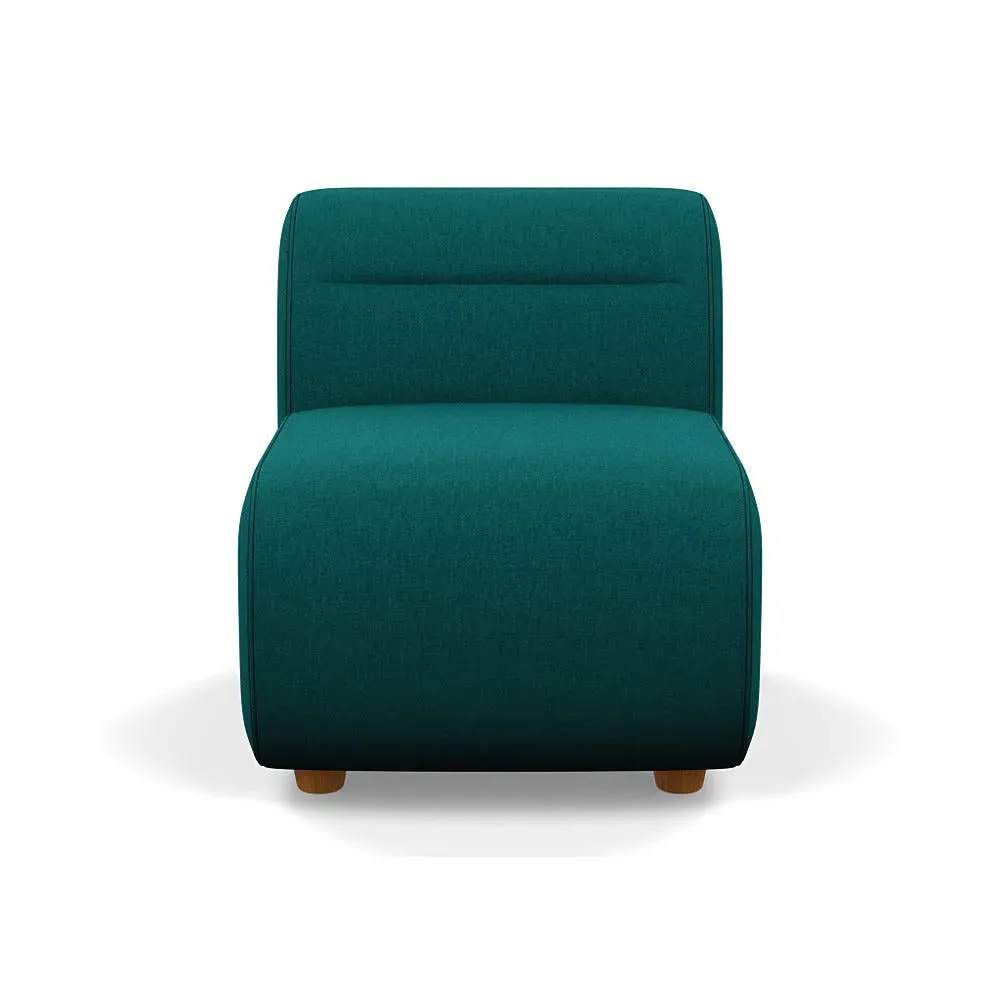 Small Single Sofa Module - Green, Brushed Cotton