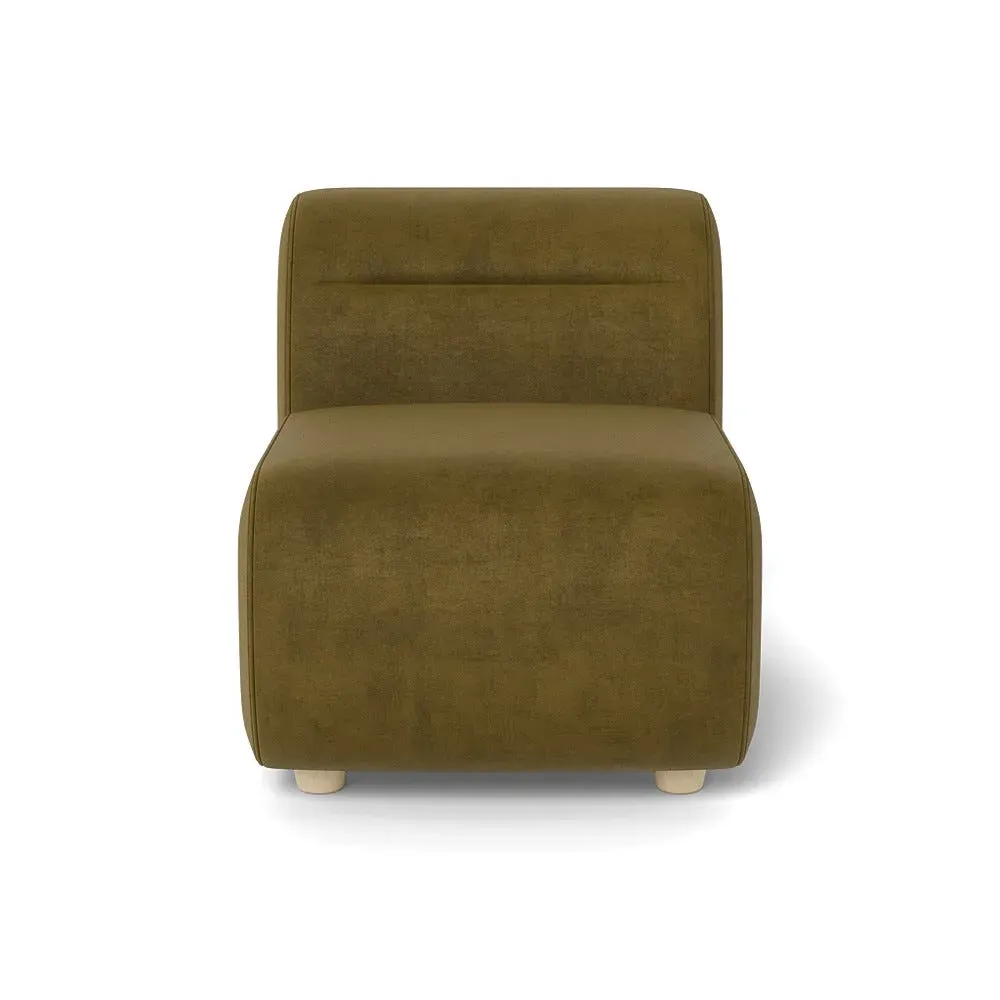 Small Single Sofa Module - Green, Smart Luxe Velvet