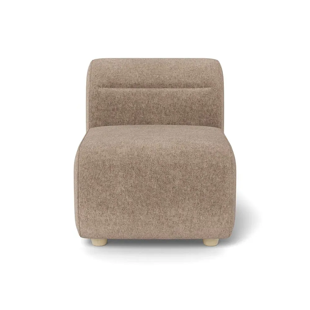 Small Single Sofa Module - Natural, Boucle Velvet