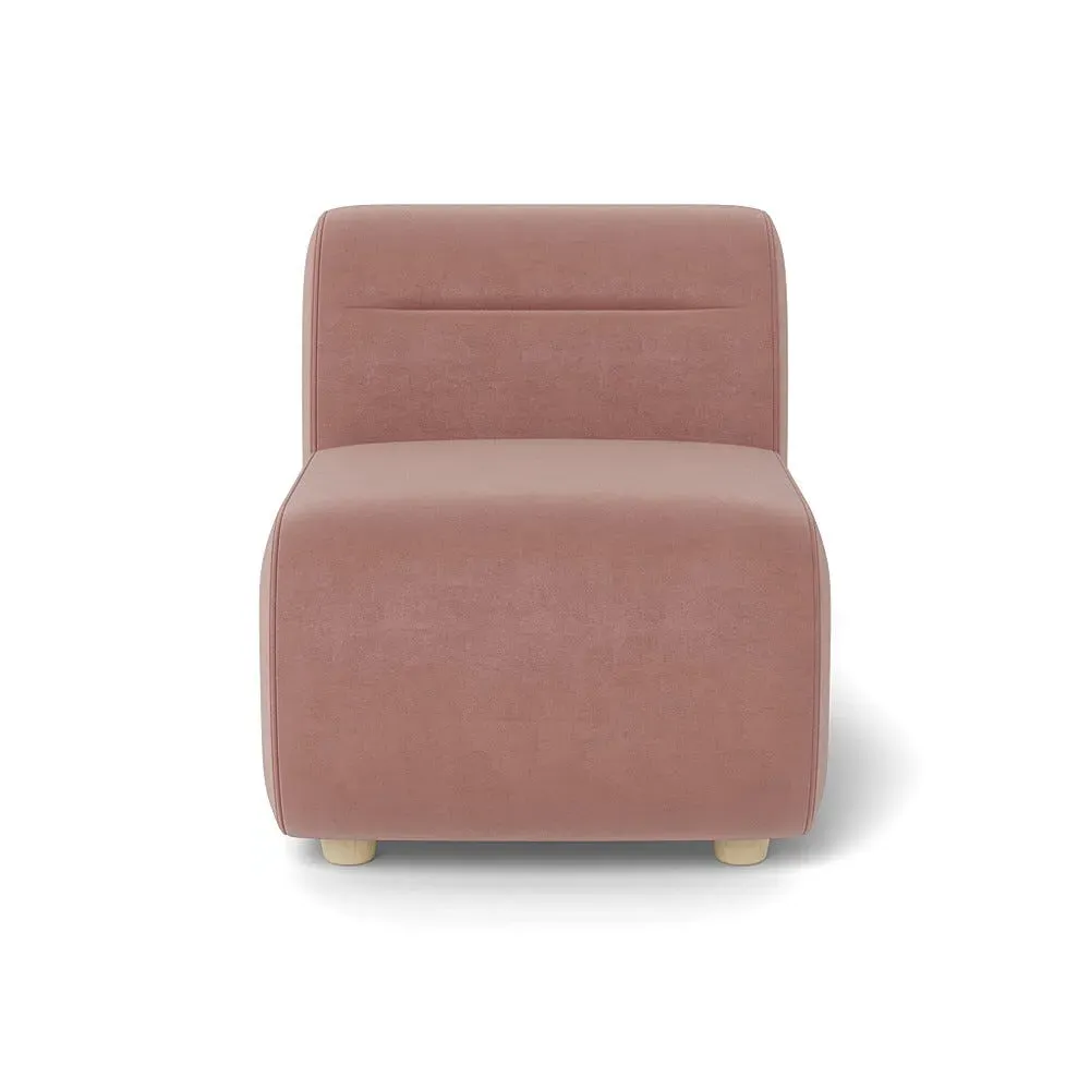 Small Single Sofa Module - Pink, Smart Luxe Velvet