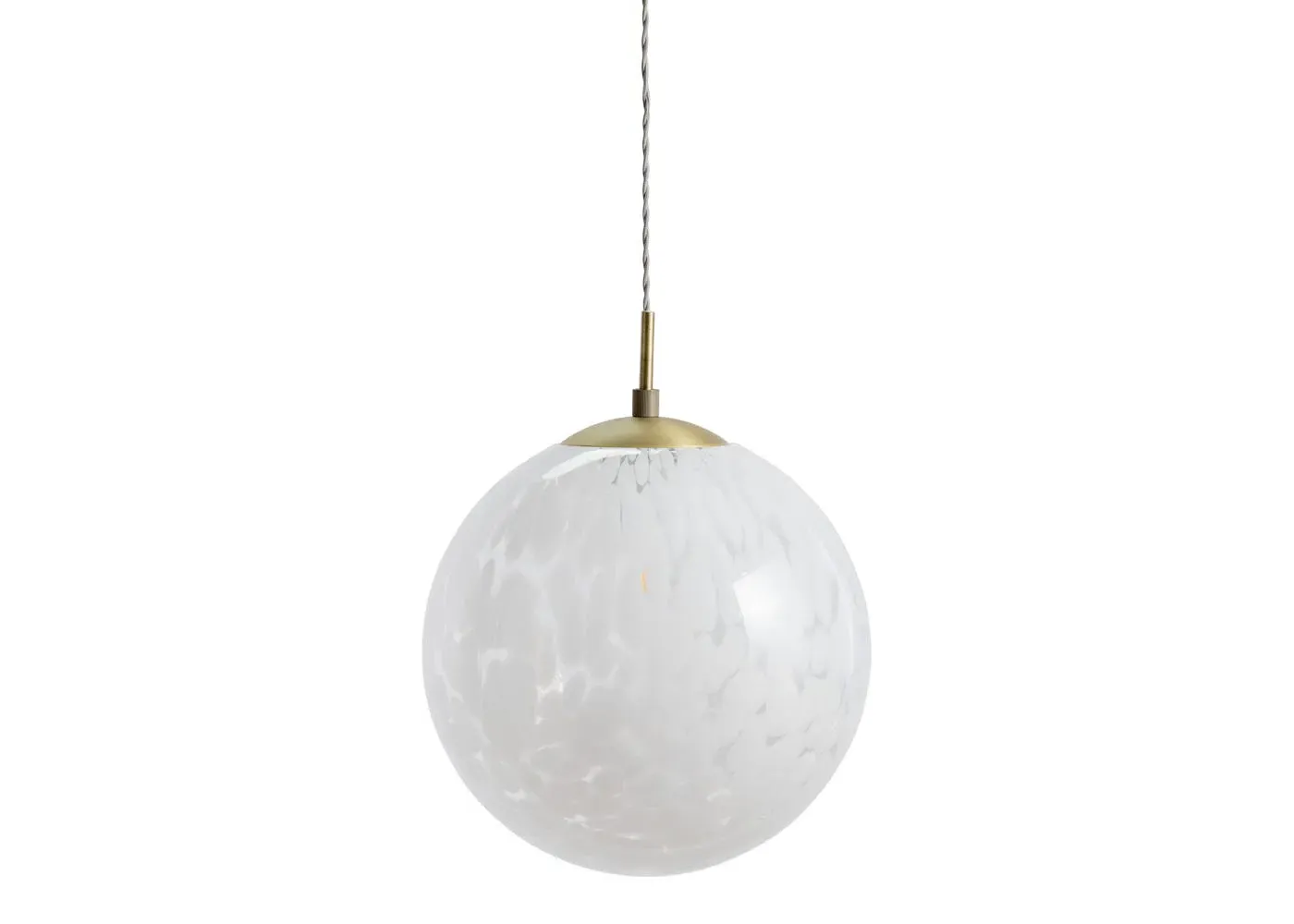 Speckled Glass Pendant Light - White image