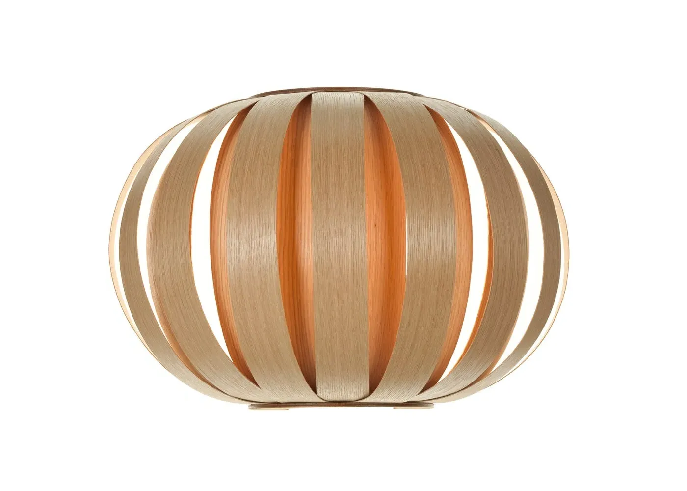 Sphere Wall Light with Wood Strips - Oak image