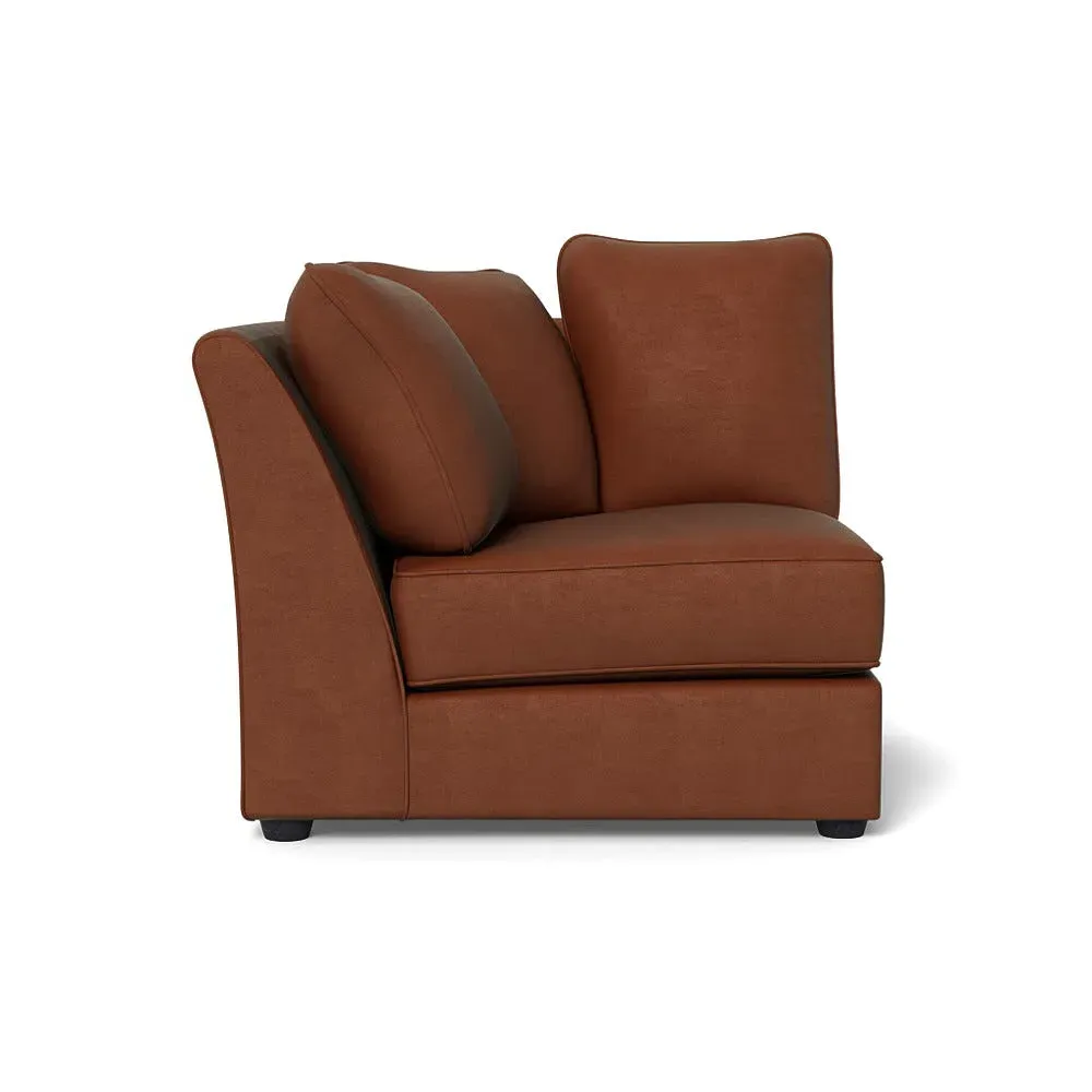 Square Corner Unit RHF - Brown, Luxe Velvet