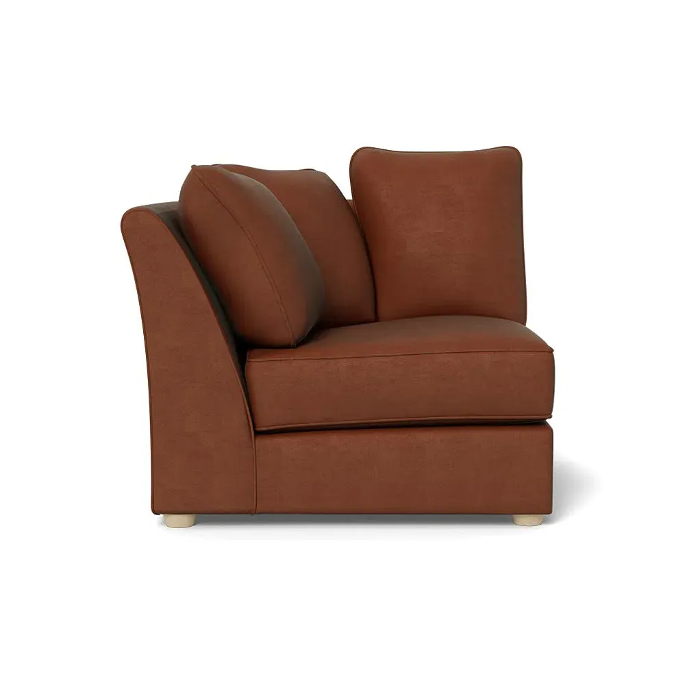 Square Corner Unit RHF - Brown, Luxe Velvet