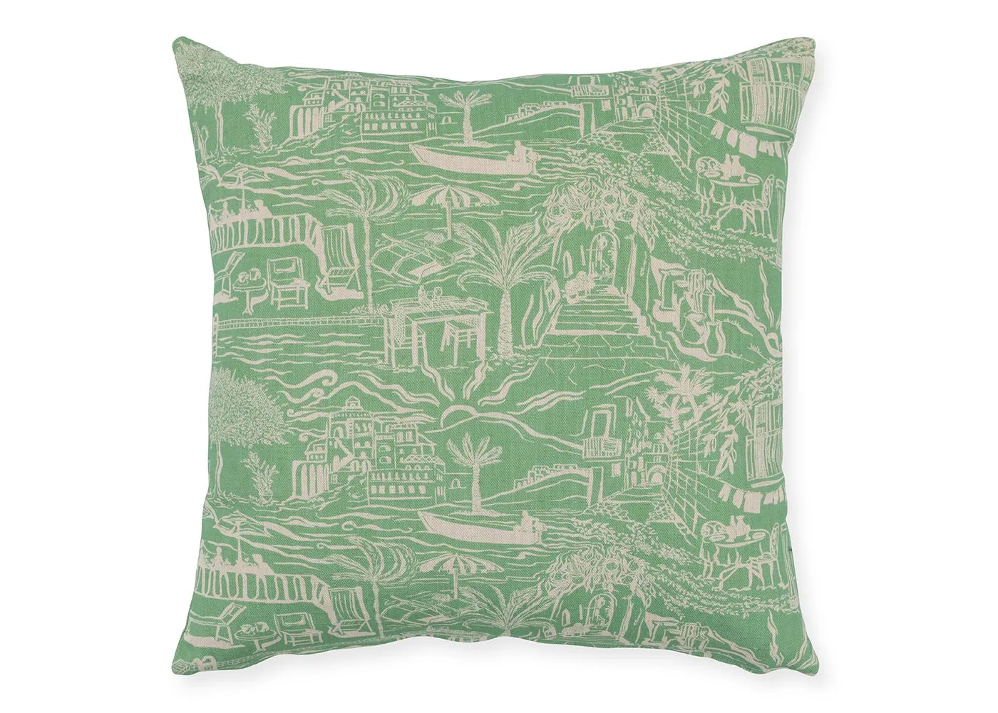 Square Cushion Mediterranean Sun - Green image