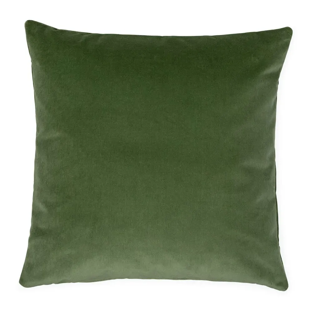 Square Velvet Cushion - Sage Green, Cotton image