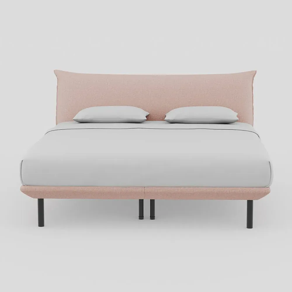 Super King Bed with Black Feet - Pink, Cotton