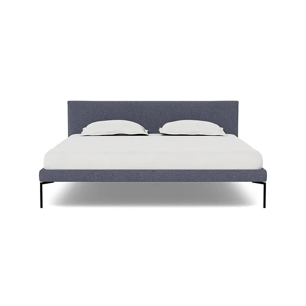 Super King Bed with Curved Headboard - Navy, Boucle