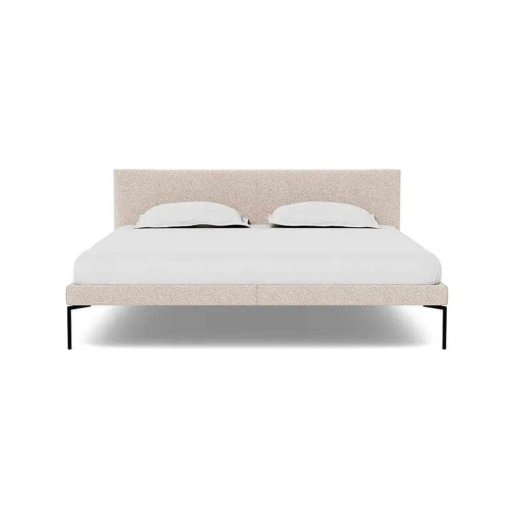Super King Bed with Curved Headboard - Taupe, Boucle