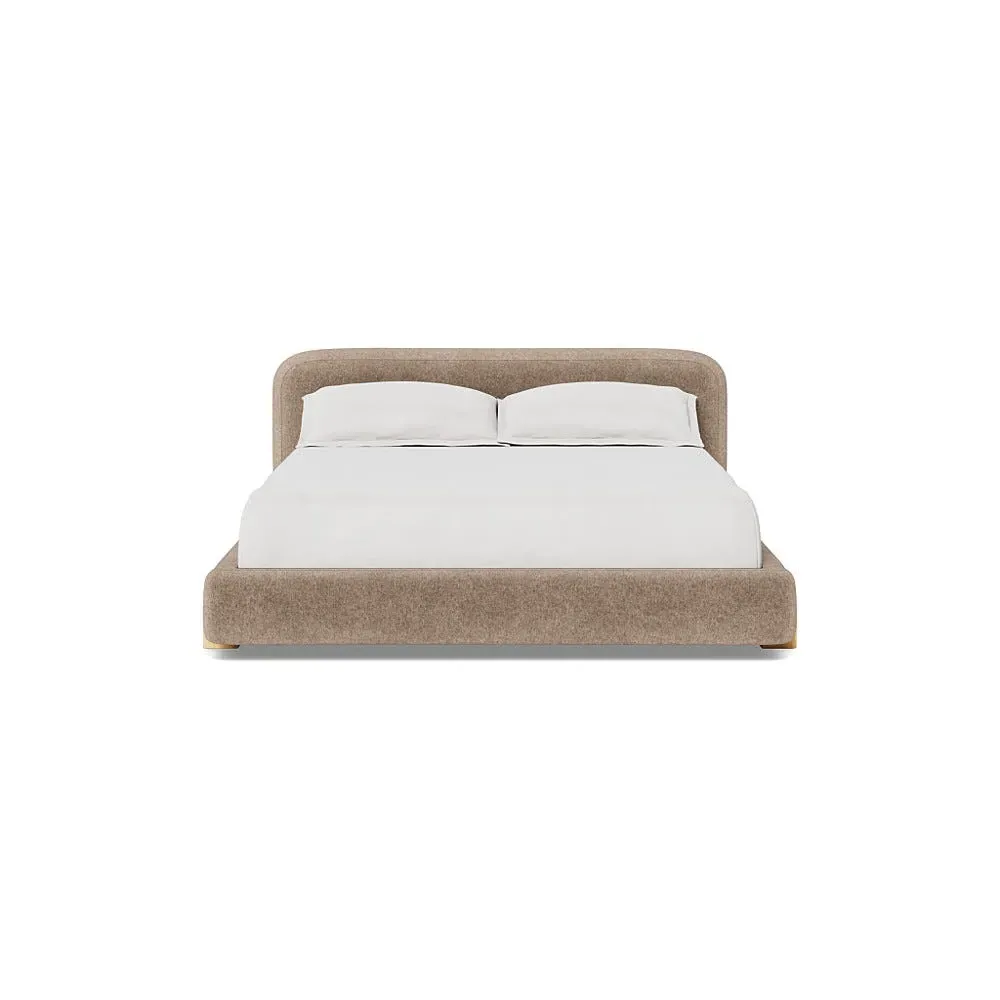 Super King Bed with Oak Feet - Natural, Velvet