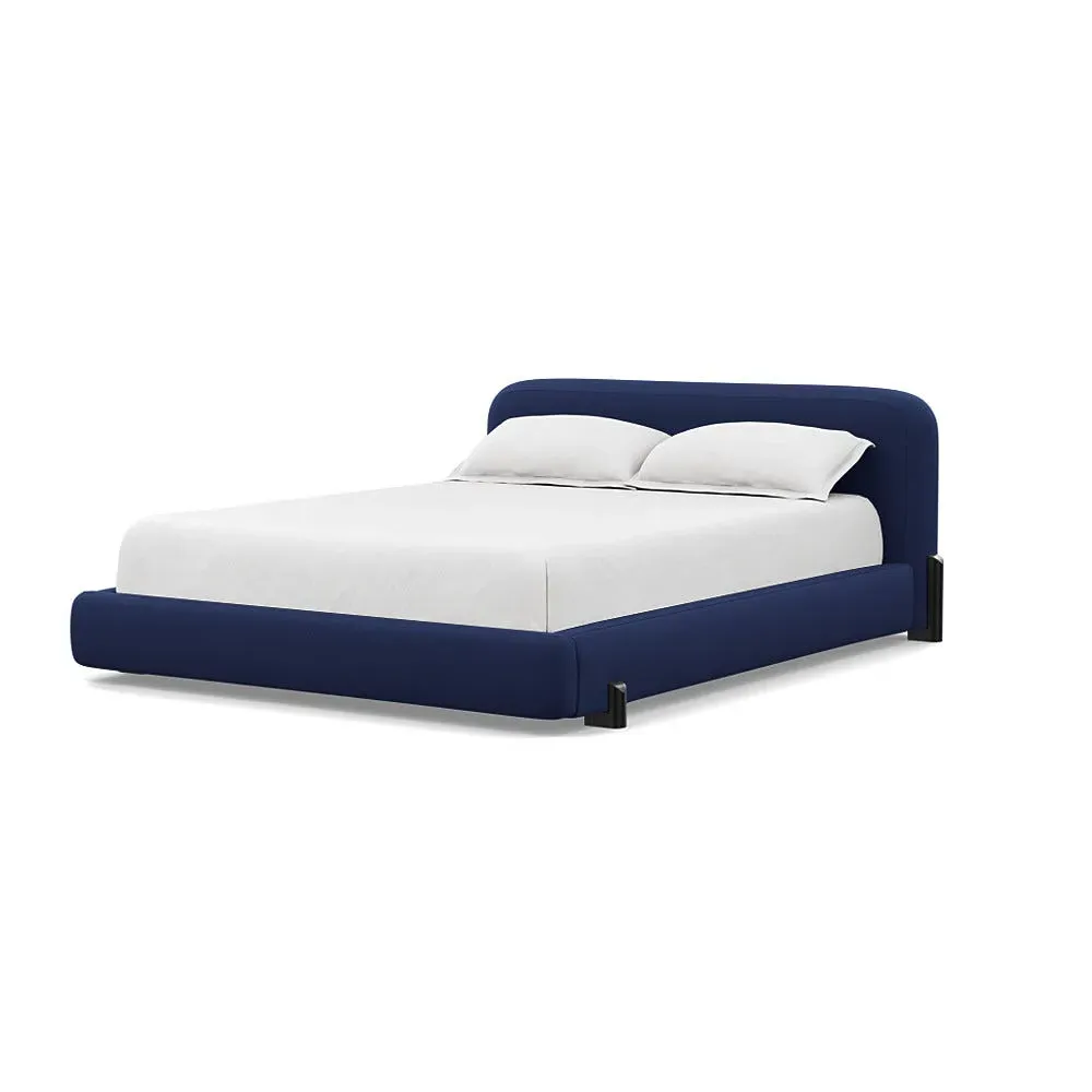 Super King Bed with Painted Feet - Navy, Wool