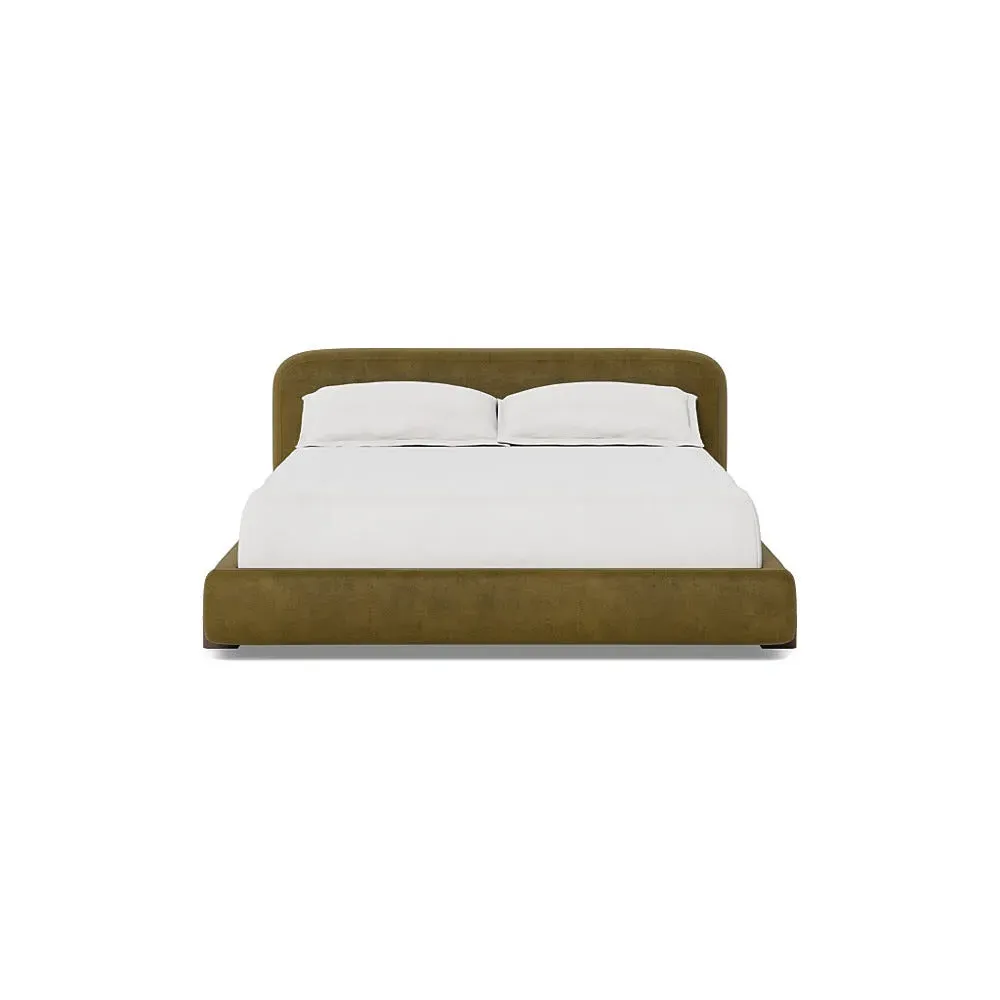 Super King Bed with Stained Feet - Peridot, Velvet