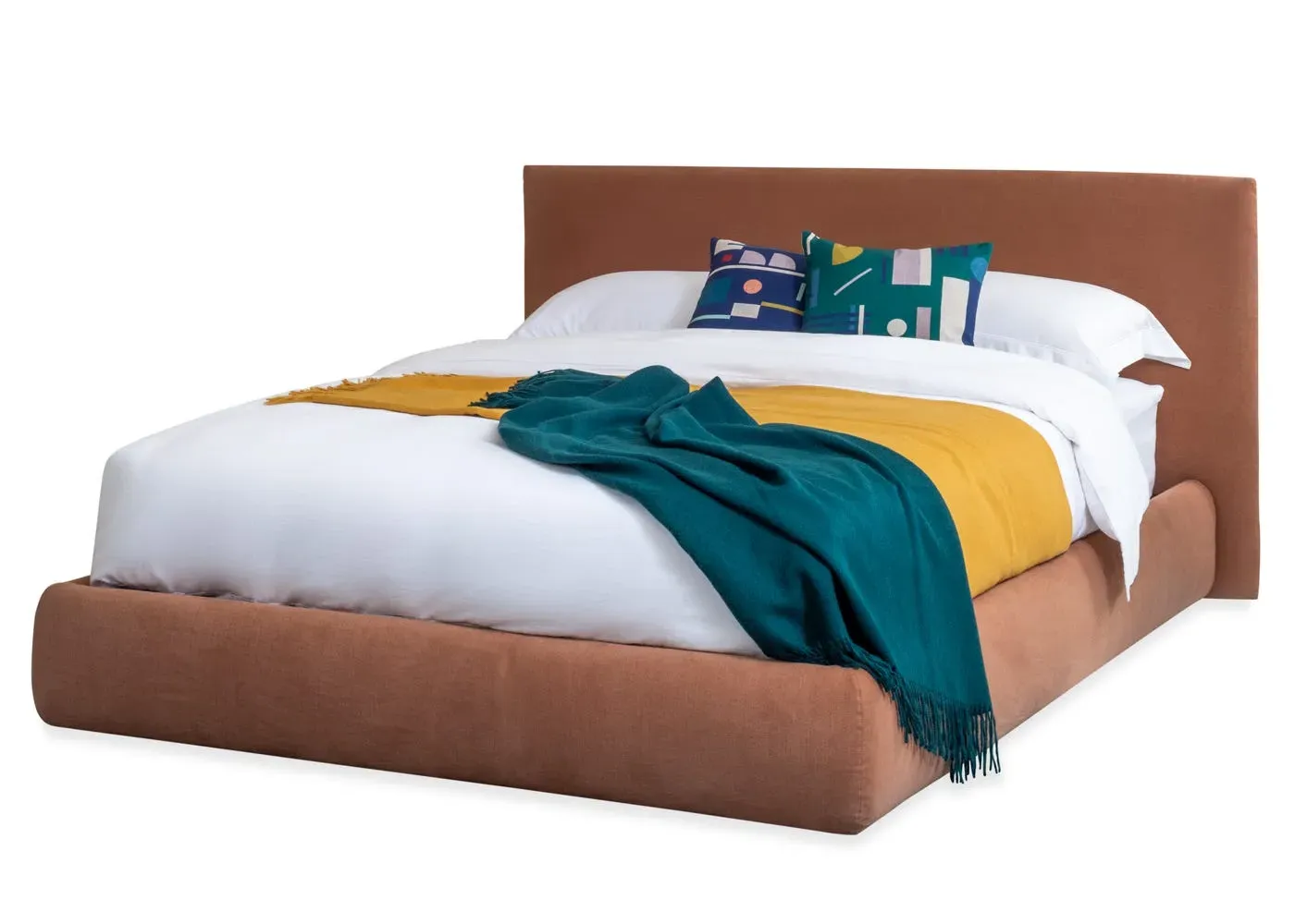Super King Bed with Storage - Blue, Velvet