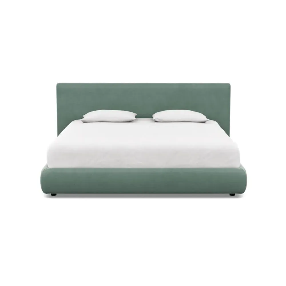 Super King Bed with Storage - Blue, Velvet