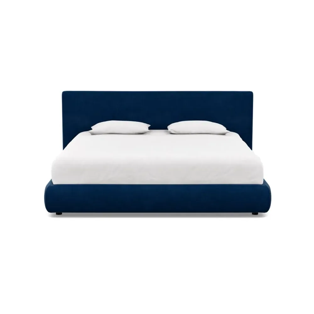 Super King Bed with Storage - Blue, Velvet