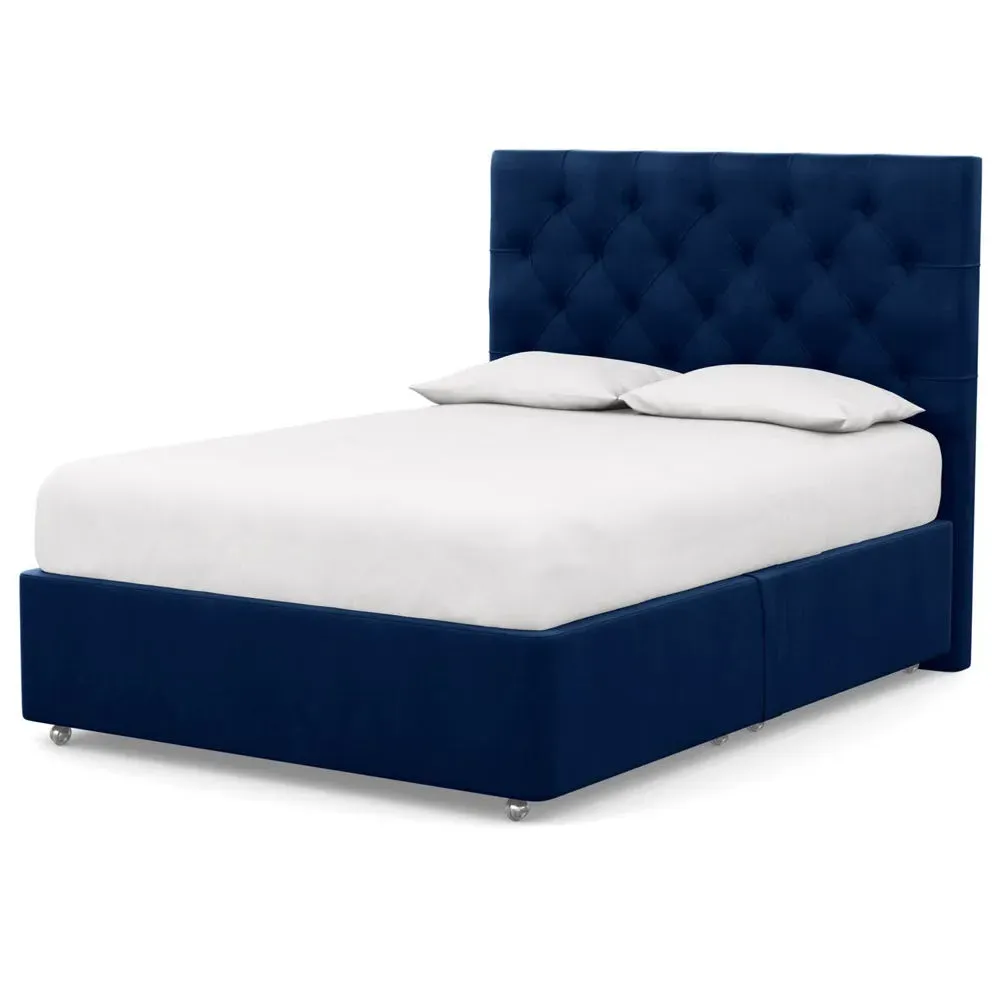 Super King Divan Base with Storage - Pink, Velvet