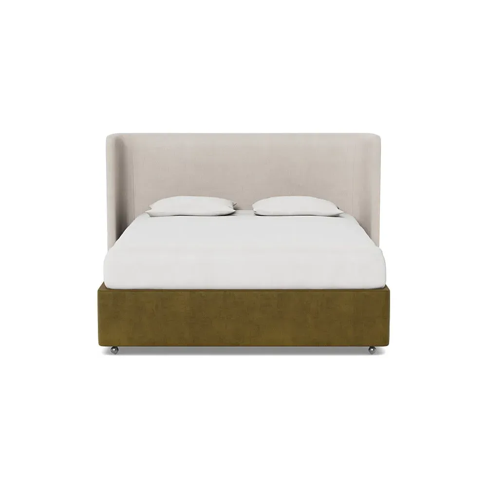 Super King Divan with Storage - Green, Velvet