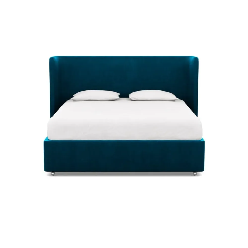 Super King Headboard - Blue, Velvet
