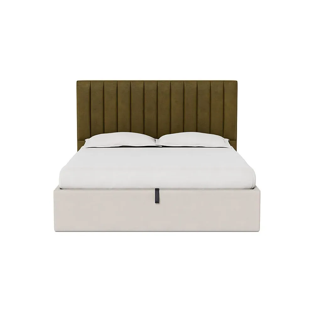 Super King Headboard with Storage - Green, Velvet