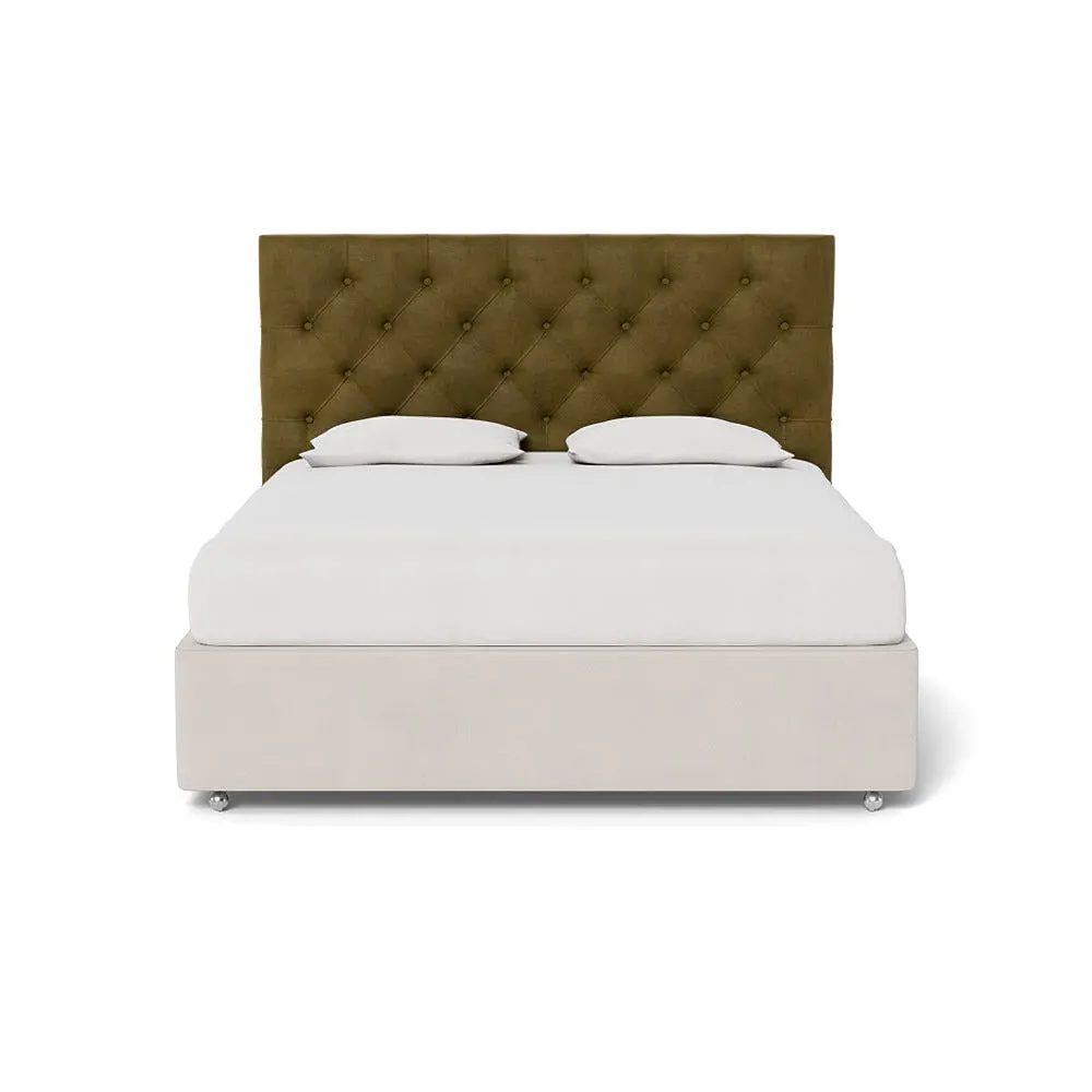 Super King Headboard with Storage - Green, Velvet
