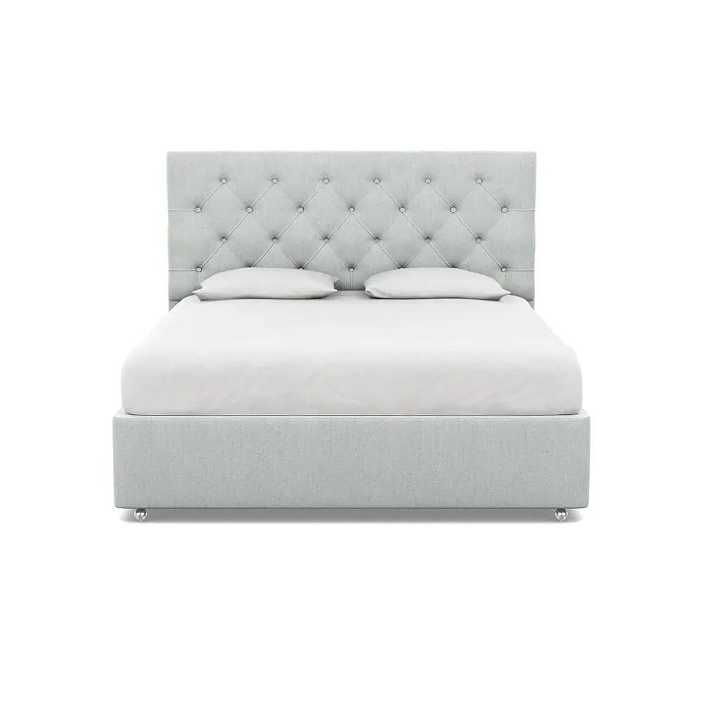Super King Headboard with Storage - Grey, Fabric