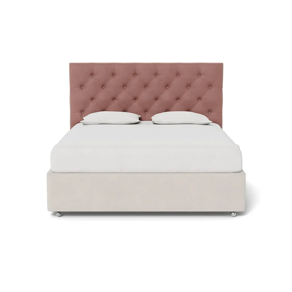 Super King Headboard with Storage - Pink, Velvet